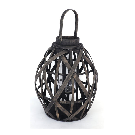 X Cage Look Lantern - Brown